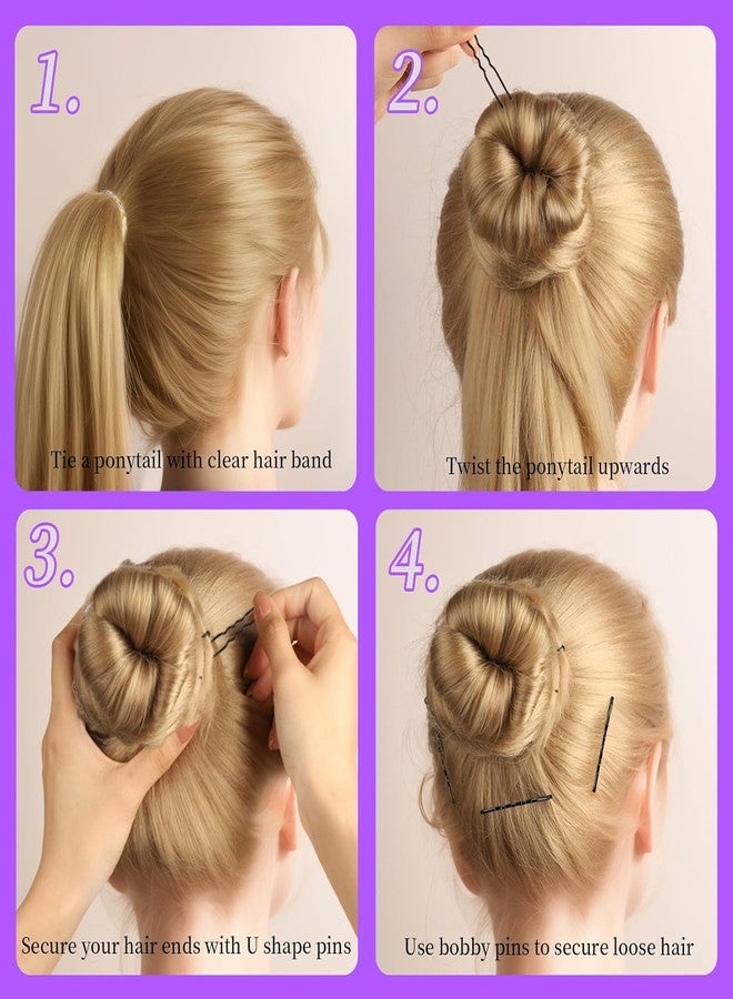 Preptep 300pcs Hair Pins Bobby Pins Black, 100 Black Bobby Pins 2" & 2.75", 100 Hair Pins for Women 2" & 2.36", 100 Clear Hair Bands - Image 2