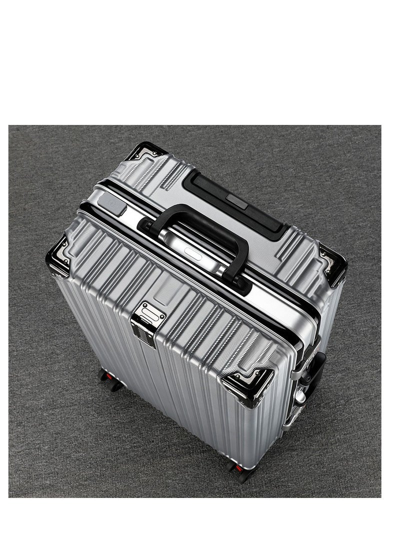 20 Inch Carry On Luggage, Hardshell Hand Carry Spinner Luggage, Built-In lock Carry on Suitcase, with USB Port, Airline Approved Hard Shell Suitcase with Wheels (Silver,20in)  - Image 1
