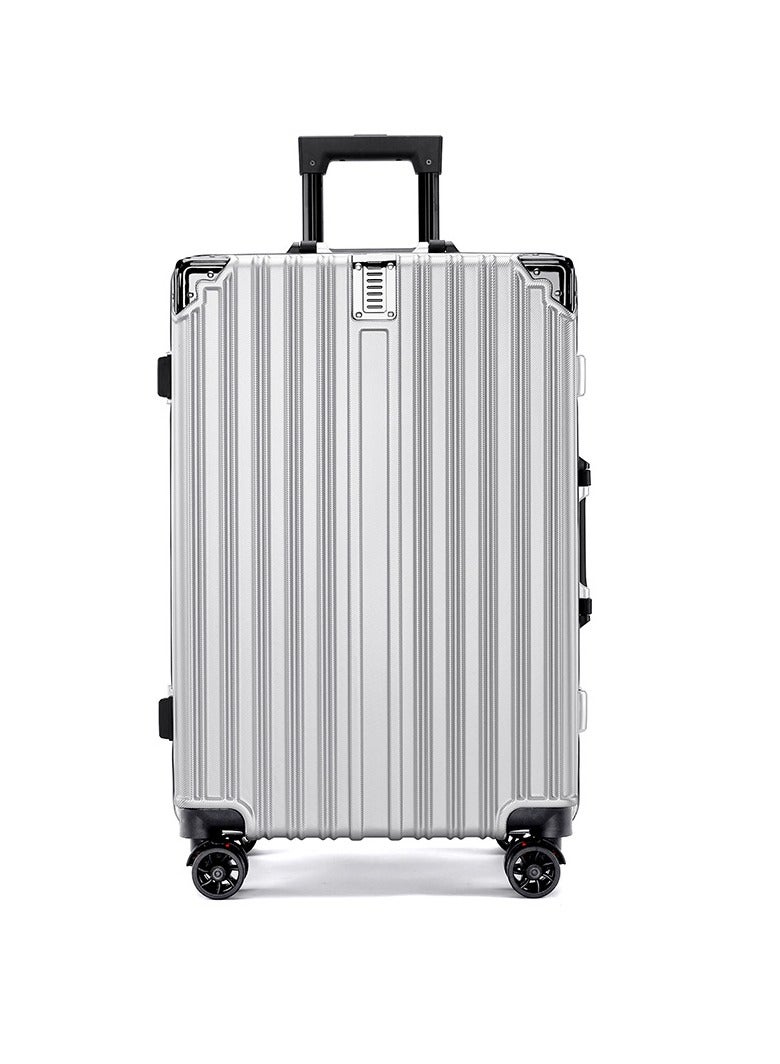 20 Inch Carry On Luggage, Hardshell Hand Carry Spinner Luggage, Built-In lock Carry on Suitcase, with USB Port, Airline Approved Hard Shell Suitcase with Wheels (Silver,20in)  - Image 2