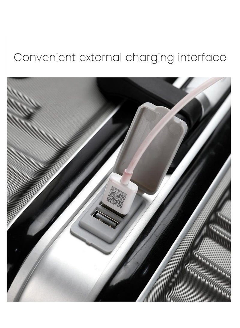 20 Inch Carry On Luggage, Hardshell Hand Carry Spinner Luggage, Built-In lock Carry on Suitcase, with USB Port, Airline Approved Hard Shell Suitcase with Wheels (Silver,20in)  - Image 4