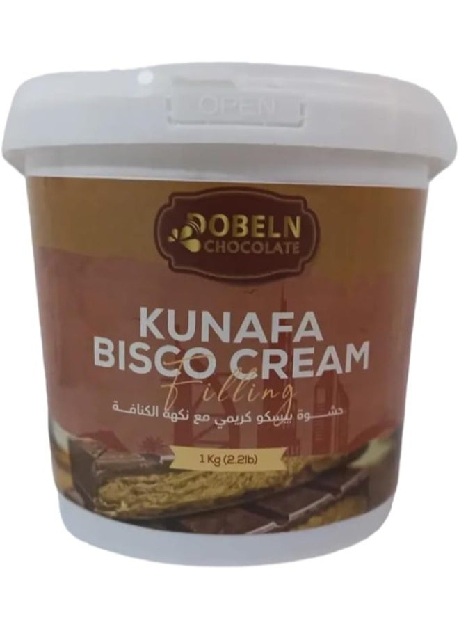 Dobeln Chocolate Dubai Kunafa Filling Spread (1kg, Lotus Biscuits) 