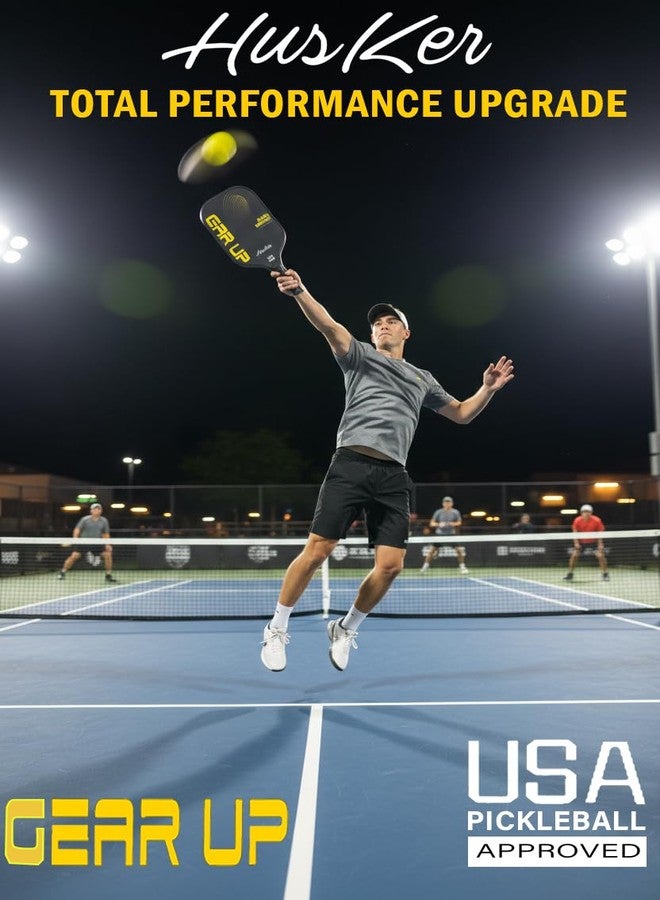 Husker USAPA Approved GEARUP RAW Carbon Fibre Ultra Comfort Thermoformed Pickleball Paddle | Carbon Friction Surface | Elongated Handle Racket - Image 5