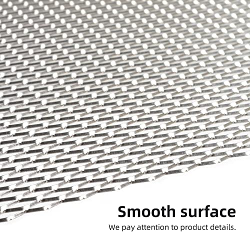 AggAuto 47x16 inches Car Pickup Truck Grill Mesh Spoiler Bumper Vent Aluminum Alloy Automotive Grille Insert Air Intake Racing Rhombic Hole 6x12mm Silver - Image 5