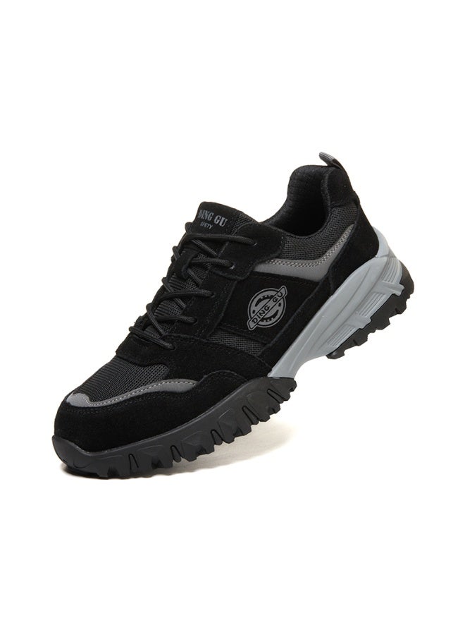Dinggu Men's steel-toe safety shoes, lightweight and comfortable, puncture-proof and slip-resistant, wear-resistant and durable, comfortable for long periods of standing, lightweight and breathable, work shoes that can also be worn as fashionable athletic shoes. - Image 1