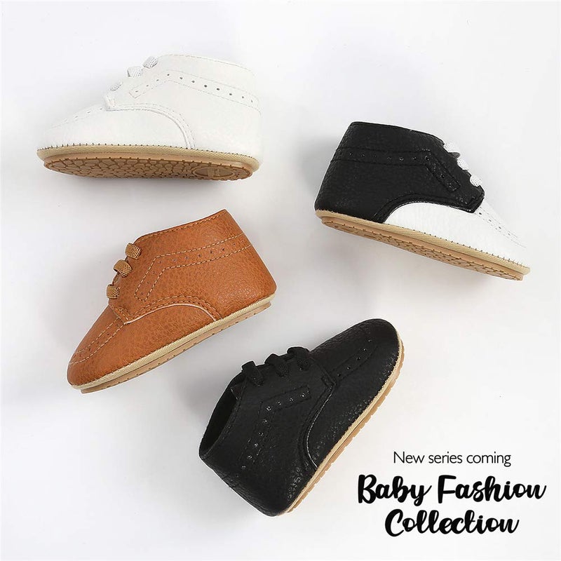 Meckior Infant Baby Boys Girls Classic PU Leather Wedding Loafers Brogue Toddler Oxford Dress Shoes First Steps Walking Flat Lazy Crib Shoe - Image 2