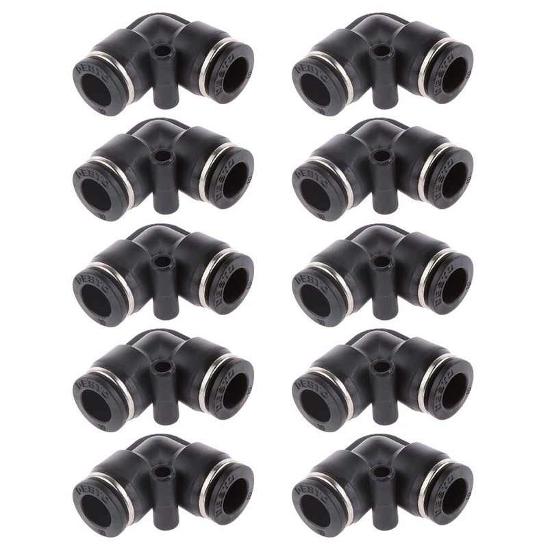 MagiDeal Magideal 10pcs Tube OD 10mm L Elbow Union Pneumatic Connector Air Line Quick Fitting  - Image 1