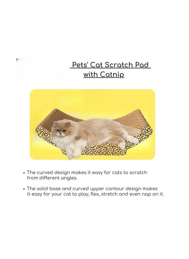 PET Cat Scratching Board, Corrugate Cat Scratcher For Indoor Cats With Box, Cat Scratch Pad With Catnip, Cardboard Cat Scratcher Double-Sided Usability U Design  - Image 5