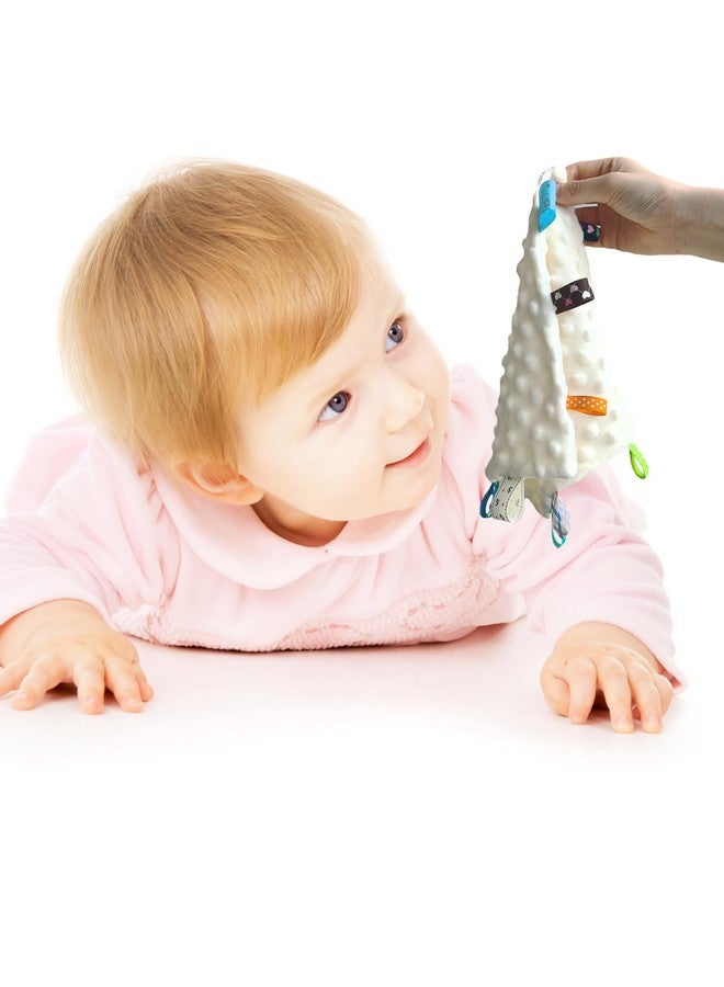 CREVENT Cozy Plush Baby Security Blanket Loveys for Baby Girls Boys, for Newborns (Ivory Sheep + Tag) - Image 4