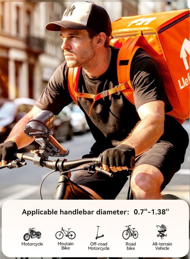 JOYROOM Bike Phone Holder with Dual Layer Sunshade, Shockproof Adjustable Motorcycle & Bicycle Phone Mount with Anti-Loosening Safety Lock & Full Silicone Protection - One-Handed Operation, Strong Grip, Universal Fit for All Smartphones - Compatible with Bikes, MTB, Road Cycles, E Bikes & Scooters - CE Certified (Engineered for Your Phone's Safety) - Image 5