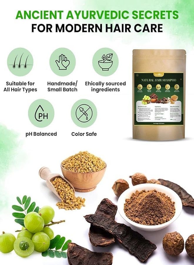 Gratihive Natural Hair Shampoo with Amla Reetha Shikakai & Methi Dana - Methi Dhana Amla Reetha Shikakai Powder Hair Wash Shampoo - Suitable for Men & Women - 200 Grams - Image 3