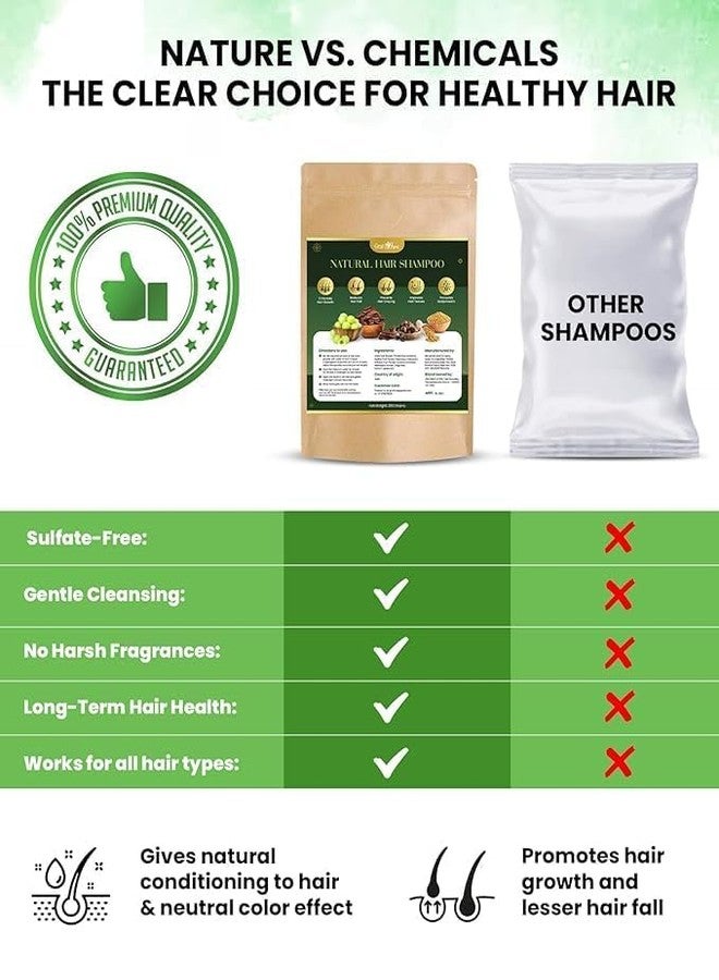 Gratihive Natural Hair Shampoo with Amla Reetha Shikakai & Methi Dana - Methi Dhana Amla Reetha Shikakai Powder Hair Wash Shampoo - Suitable for Men & Women - 200 Grams - Image 4