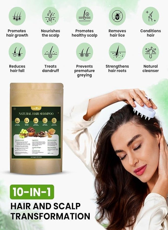 Gratihive Natural Hair Shampoo with Amla Reetha Shikakai & Methi Dana - Methi Dhana Amla Reetha Shikakai Powder Hair Wash Shampoo - Suitable for Men & Women - 200 Grams - Image 2