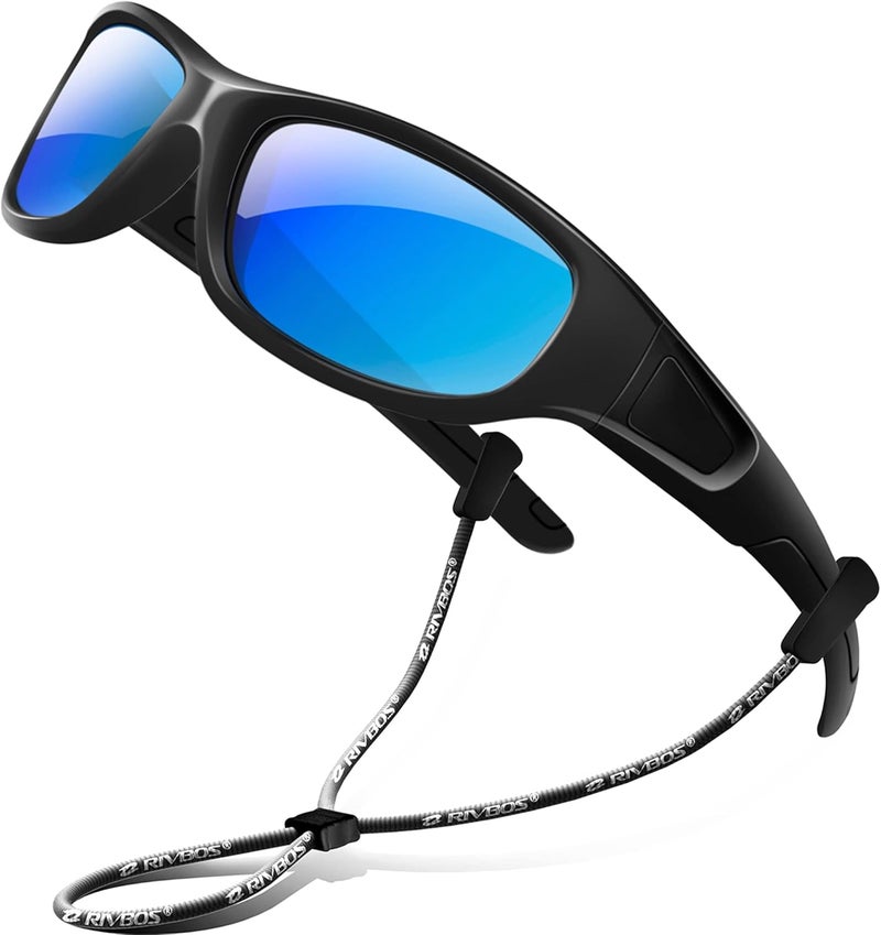 RIVBOS Kids (Age 3-8) Sunglasses Polarized UV Protection Flexible Rubber Glasses Shades with Strap for Boys Girls RBK037 - Image 1