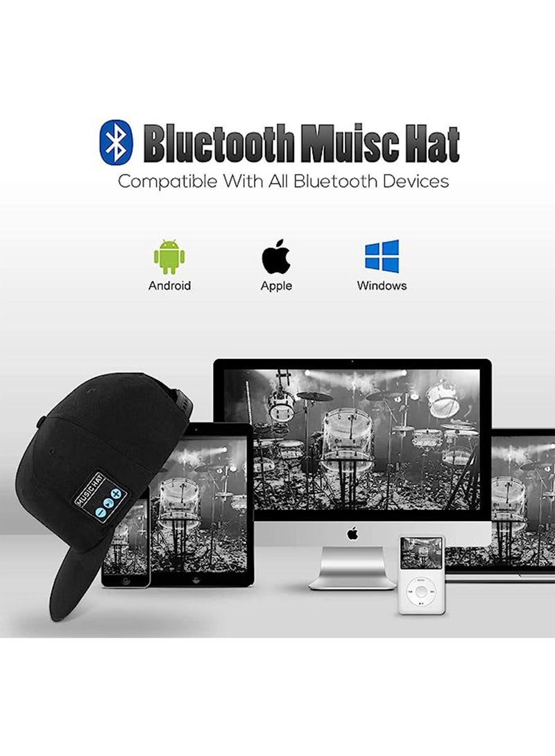 Outdoor Wireless Bluetooth Music Baseball Cap Rechargeable Bluetooth Music Hat Sun Hat with Amplifier Sound System Black - Image 2