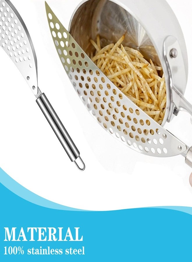 Guduling Pot Strainer with Handle,Stainless Steel Strainer for Pot,Pan Strainers for Universal Stovetop Drain Insert,Noodles, Fried Foods & Fruit, Fits Most Pots and Pans - Image 2
