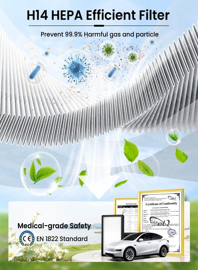 REEVAA 2025 Upgraded HEPA Tesla Model 3 Cabin Air Filter | Premium Activated Carbon | Design for Model 3 (2016-2025 Highland) Replacement Accessories with Install Tools - Image 4