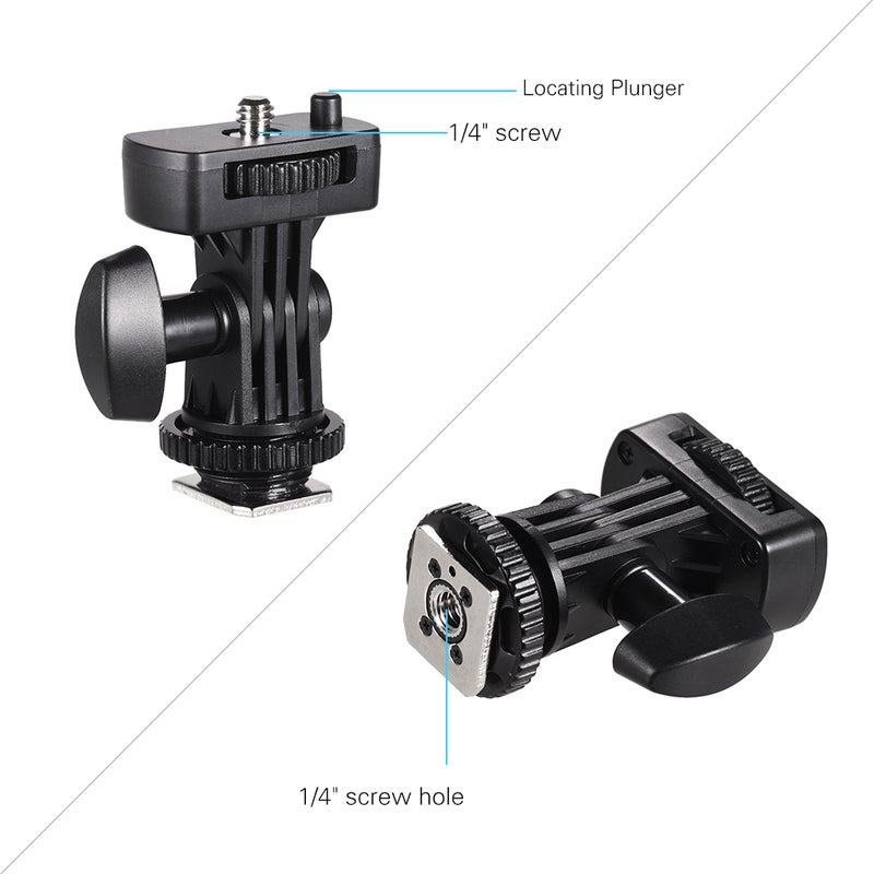 Flexible Cold Shoe Mount Adapter with 1/4 Inch Screw for Viltrox DC-90 DC-70 DC-50 Monitor L132T L116T LED Video Light - Image 5