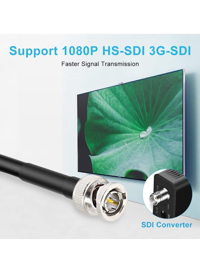 سانموجيد كابل SDI 16.4 قدم/5 متر، كابل HD-SDI 75 أوم BNC ذكر BNC إلى ذكر BNC ذكر كابل فيديو محوري SDI - Image 5