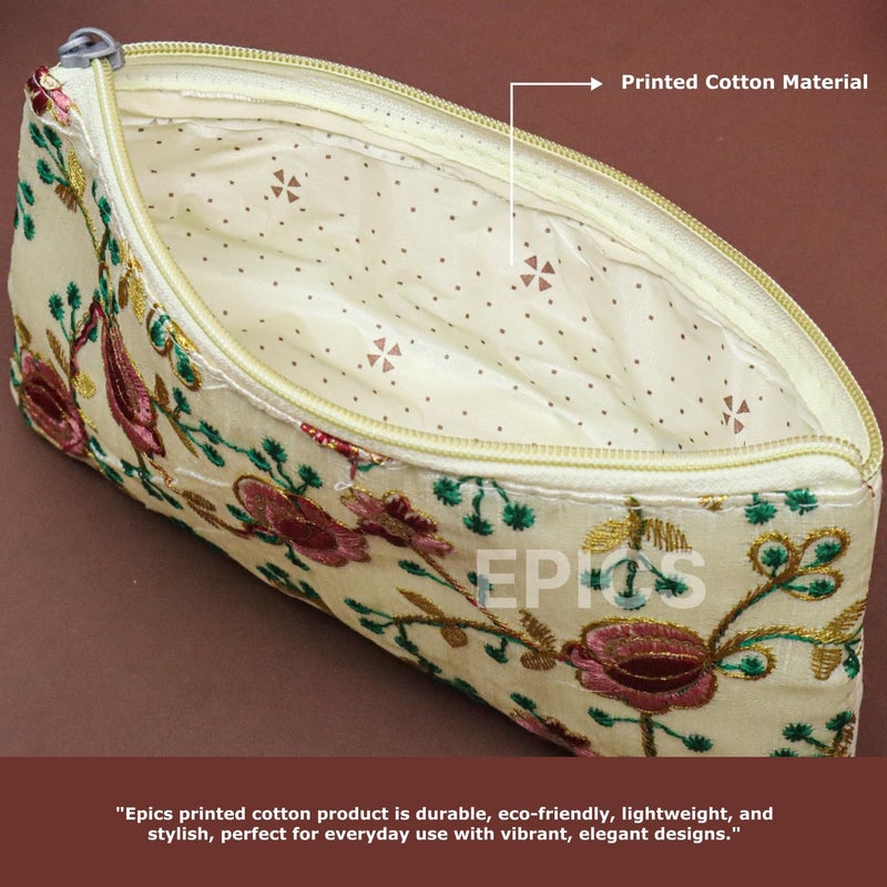 Epics Embroidery Wedding Return Gift for Women | Wholesale Bridal Traveling Potli Bag with Zipper | Shagun Purse for Gifting Haldi & Mehandi - Image 4