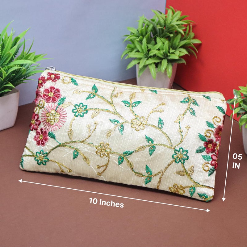 Epics Embroidery Wedding Return Gift for Women | Wholesale Bridal Traveling Potli Bag with Zipper | Shagun Purse for Gifting Haldi & Mehandi - Image 3