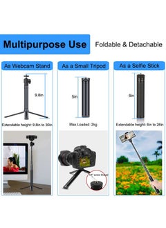 JCWINY 30" Tall Webcam Stand Tripod Extendable Desktop Tabletop Webcam Tripod Web Camera Mount Aluminum Desk Tripods Stand for Logitech Brio Webcam C925e C922x C930e C922 C930 C920 C615 iPhone Camera  - Image 5