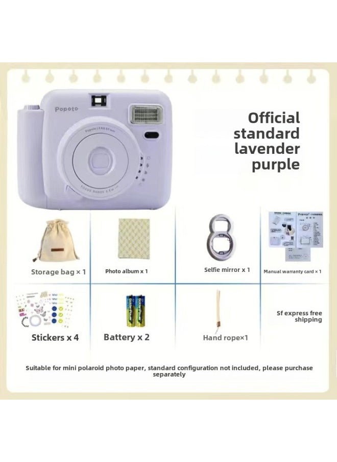 Generic Popoto Polo MINI Camera Package With Photo Paper One-time Imaging Gift Is Small And Can Be-Body Color:Lavender Purple-package 1  - Image 1
