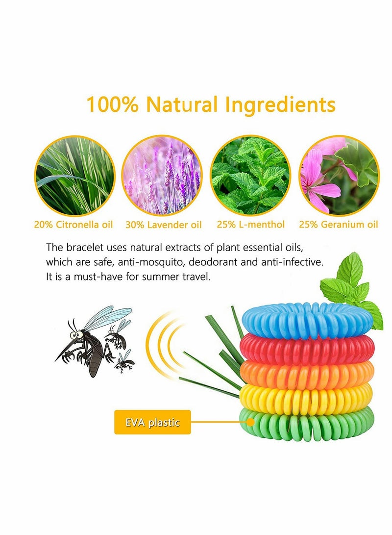 Excefore Mosquito Repellent Bracelet, All Natural DEET Free Anti Insect Bands, Keep Away Insects, Bugs and Midge, Long Lasting Waterproof and Safe for Adults and Children (10 Pack)  - Image 2