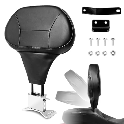 Hutexico Detachable Touring Rider Backrest, Adjustable Comfortable Driver Backrest Quick Release Plug-in For Harley 2009-2024 Touring CVO Road Glide Street Glide Electra Glide Road King Ultra (Black) - Image 1