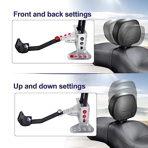 Hutexico Detachable Touring Rider Backrest, Adjustable Comfortable Driver Backrest Quick Release Plug-in For Harley 2009-2024 Touring CVO Road Glide Street Glide Electra Glide Road King Ultra (Black) - Image 3