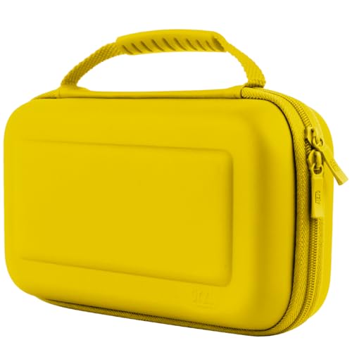 Orzly Carrying Case for Nintendo Switch OLED and Switch Console Yellow Protective Hard Portable Travel case Shell Pouch for Nintendo Switch Console Accessories - Image 1