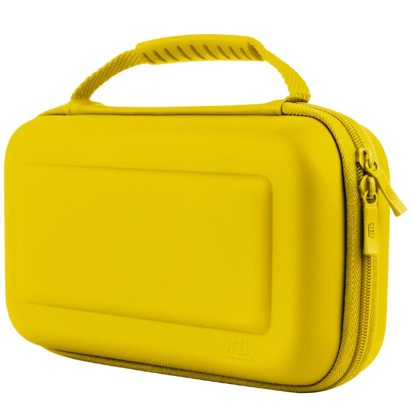 Orzly Carrying Case for Nintendo Switch OLED and Switch Console Yellow Protective Hard Portable Travel case Shell Pouch for Nintendo Switch Console Accessories - Image 2