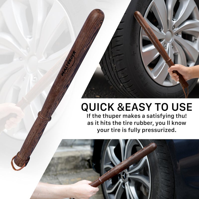 MALTERZER Wooden Tire Checker for Truckers Tool for Checking Tire Pressure, Wheel & Tire Accessories & Parts, Tire Repair Tools Fish Bat Self Defense - Image 2