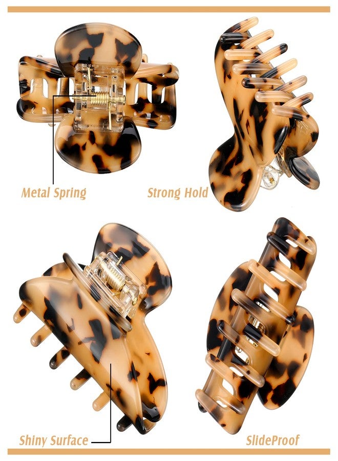 Janinka 18 Pcs Tortoise Shell French Barrettes - 2.6 Inch Banana Celluloid Hair Clips, Leopard Print Hair Accessories for Women - Image 3