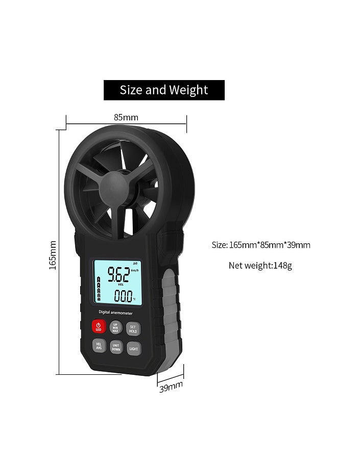 KKmoon - Handheld Anemometer Portable Wind Speed Meter CFM Meter Wind Gauge with LCD Backlight for Weather Data Collection Outdoors Sailing Surfing Fishing - Image 1