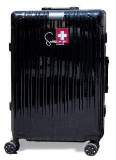 SWISSCASE E016 Carry On Suitcase, 20-Inch, Aluminium Frame, Double Spinner Wheels, Black  - Image 5