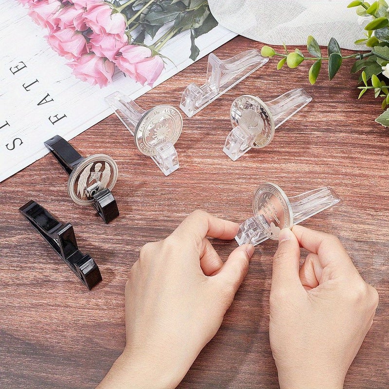 10 Transparent Plastic Photo Frame Display Stands Vertical Easel - Image 4