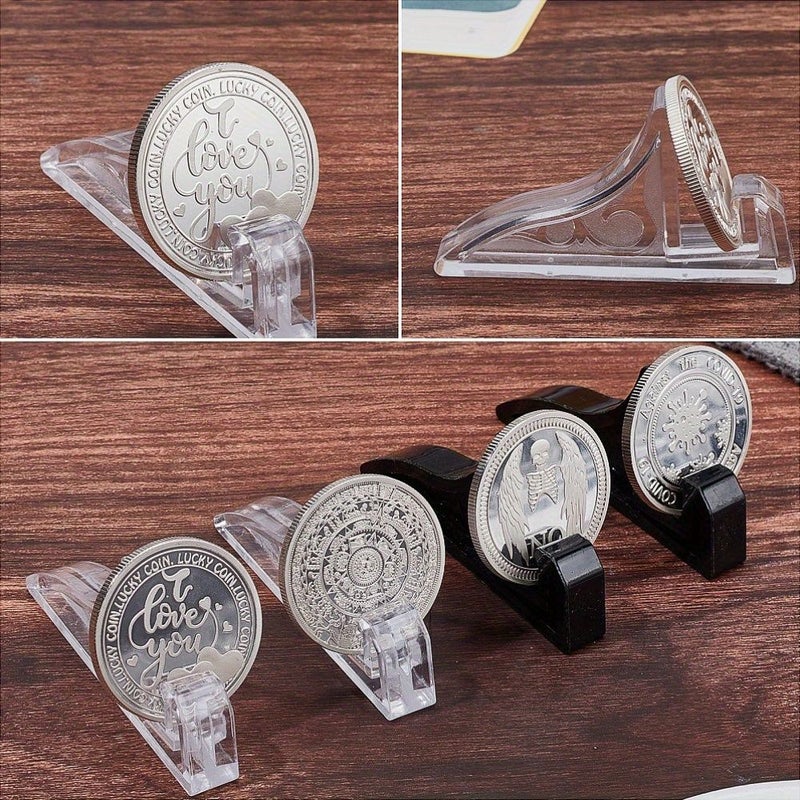 10 Transparent Plastic Photo Frame Display Stands Vertical Easel - Image 1