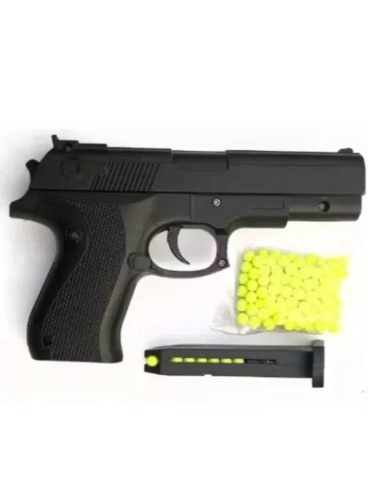 Dreamzon - Hand Gun Pistol Without Brief Case Toy Gun for Kids with 7-10 Pieces Plastic Bullets Black - Image 1