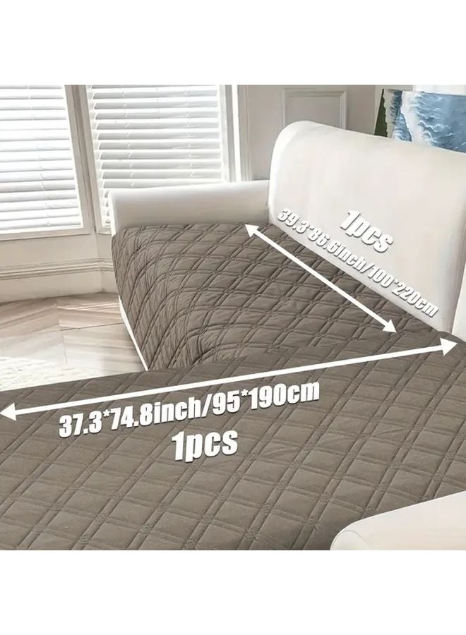 2Pcs Sand L Shaped Sofa Protection Pad Pet Resistant Furniture Cover Machine Washable - Image 1