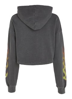 Women's Vintage Flame Cropped Hoodie - Cotton, Black - pzsku/ZC1D1FF426FFFA4C96462Z/45/_/1735542017/754d5633-e85c-4143-9e8b-7d70803b5948