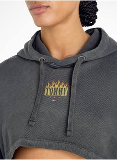 Women's Vintage Flame Cropped Hoodie - Cotton, Black - pzsku/ZC1D1FF426FFFA4C96462Z/45/_/1735542025/fabc5712-6697-43c2-9349-d109428e292b