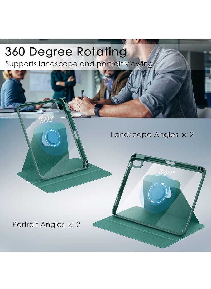 Rock Pow - Rotating Case for iPad (A16) 11th 11 inch 2025 Gen iPad 11 Case/Case For iPad 10th Gen Case 2022 iPad 10 Case with Pencil Holder, 360 Degree Rotation Protective Stand Cover Clear Back, Auto Wake/Sleep - Image 1