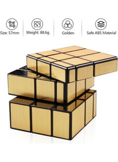 D ETERNAL D ETERNAL Mirror Cube 2x2 3x3 Speed Cube Set, 2x2x2 3x3x3 Mirror Blocks Different Shapes Puzzle Cube Gold 2 Pack  - Image 4