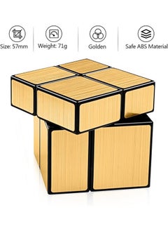 D ETERNAL D ETERNAL Mirror Cube 2x2 3x3 Speed Cube Set, 2x2x2 3x3x3 Mirror Blocks Different Shapes Puzzle Cube Gold 2 Pack  - Image 3