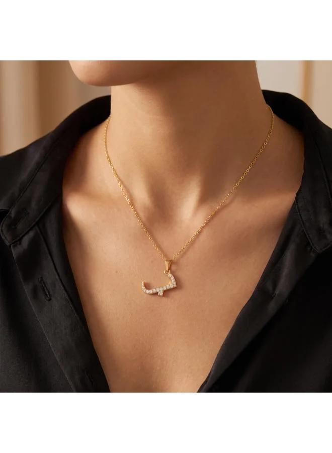 Rovaux  Arabic Letter 'Baa' Necklace 18k Gold Plated for Women | Best Price UAE