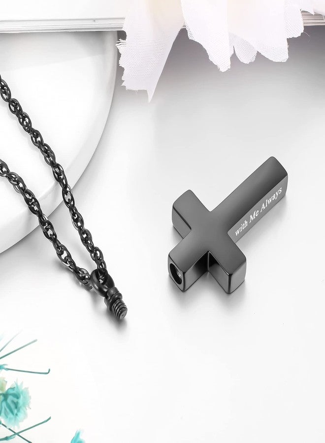 Dletay Cremation Cross Necklace for Ashes Stainless Steel Cross Urn Pendant Ashes Holder Memorial Jewelry-With Me Always - Image 4