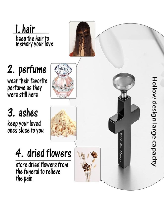 Dletay Cremation Cross Necklace for Ashes Stainless Steel Cross Urn Pendant Ashes Holder Memorial Jewelry-With Me Always - Image 5