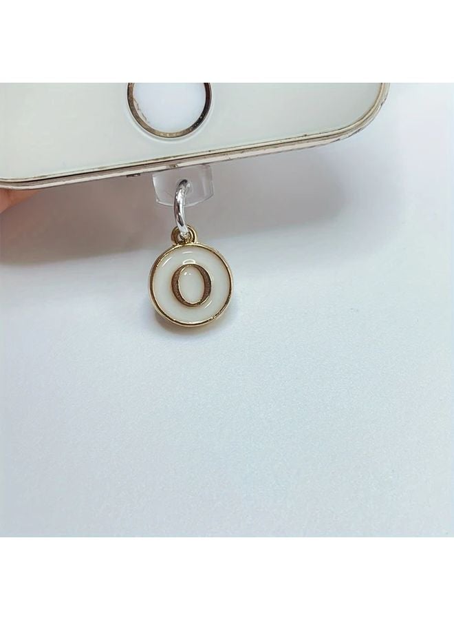 White Letter O Dust Plug For Type C Port Protection Alloy Cover - Image 1