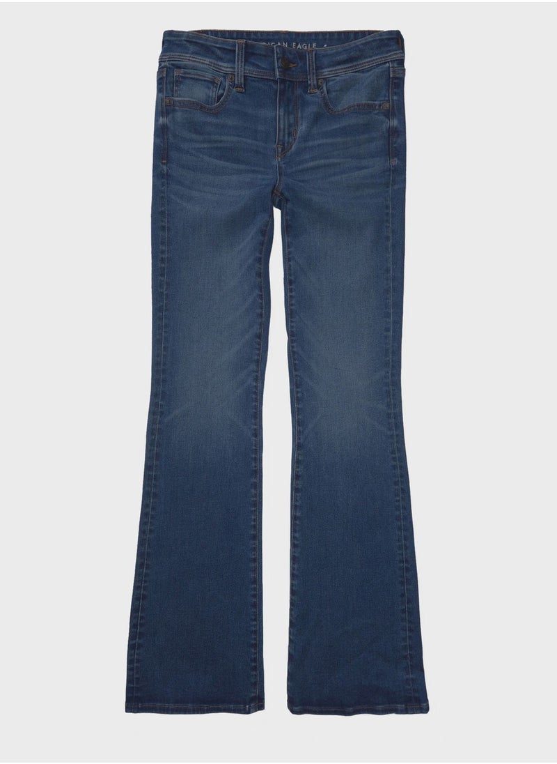 Low Rise Straight Fit Flared Jeans