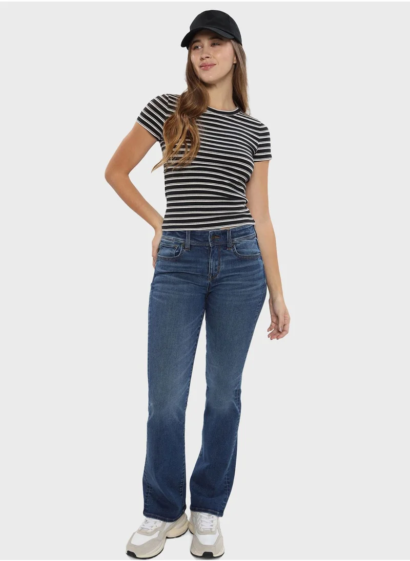 American Eagle Low Rise Straight Fit Flared Jeans